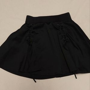 Black lace up skirt